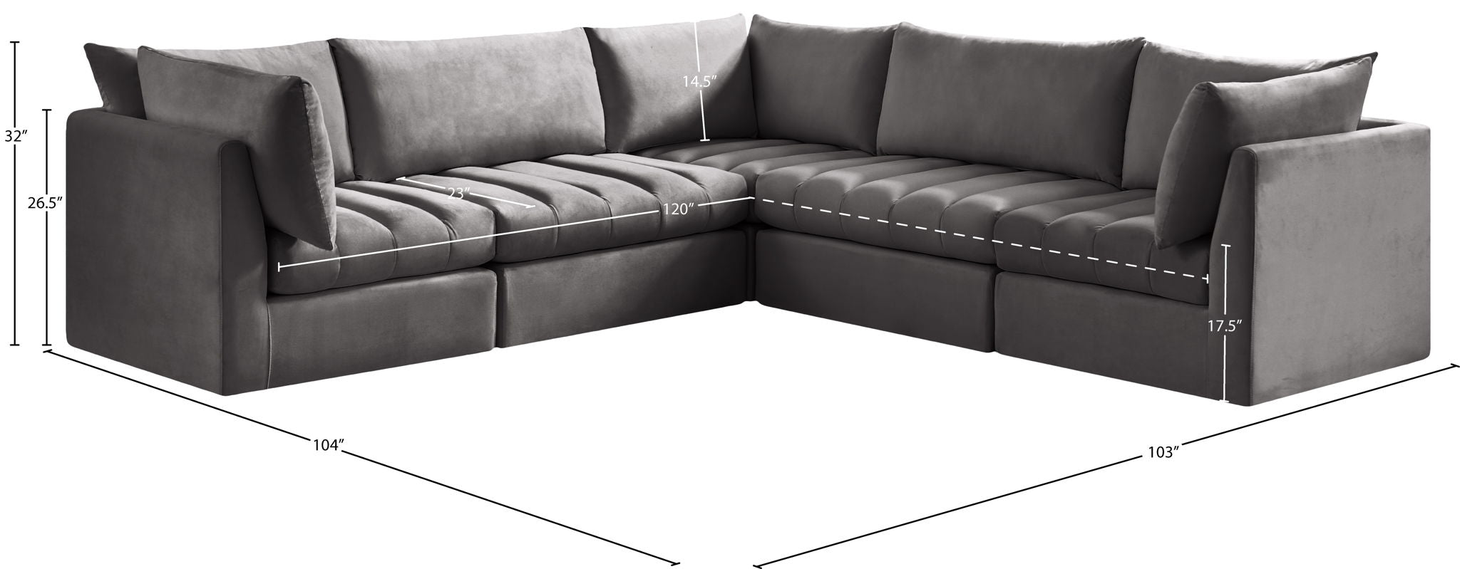 Jacob - Modular Corner Sectional 5 Piece