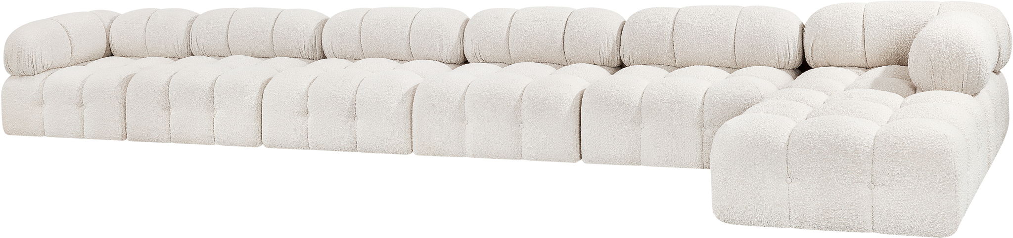 Ames - 7 Piece Boucle Fabric Modular L-Shaped Sectional