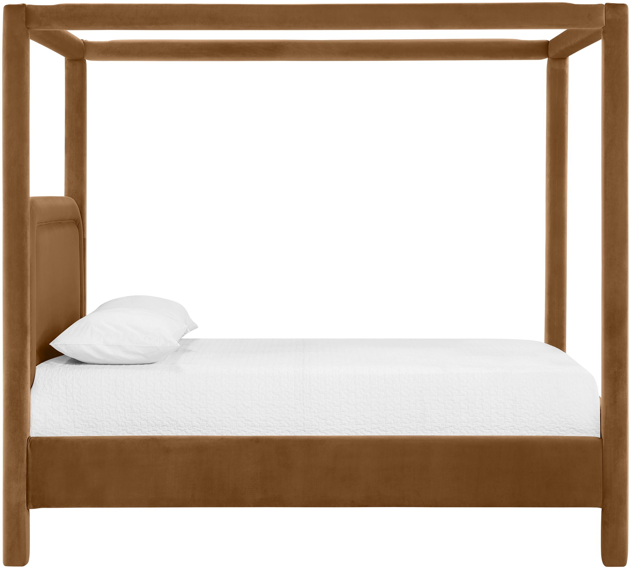 Salina - Velvet Upholstered Bed - Saddle