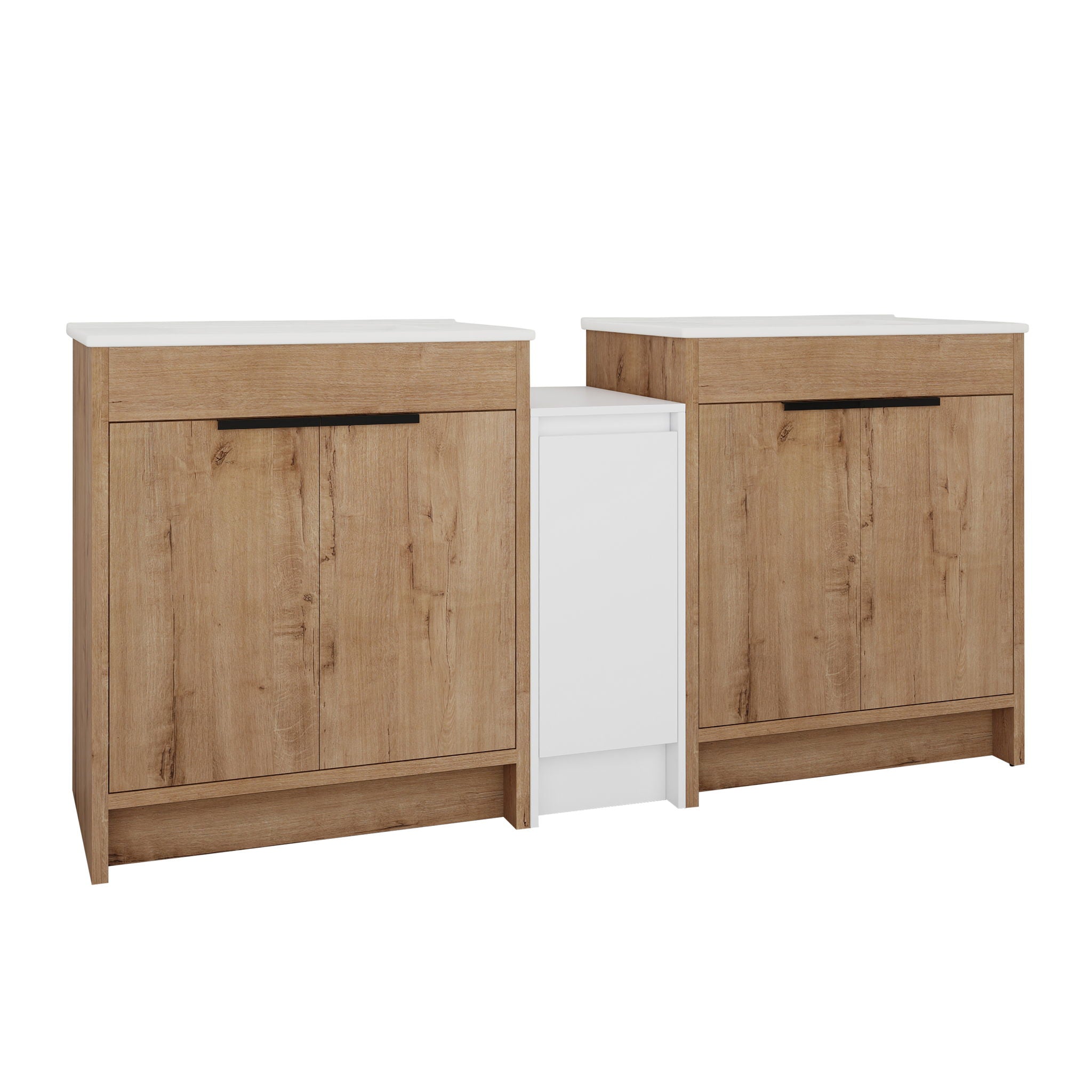 Freestanding Bathroom Vanity & Sink, Storage Cabinets, Soft Closing Doors