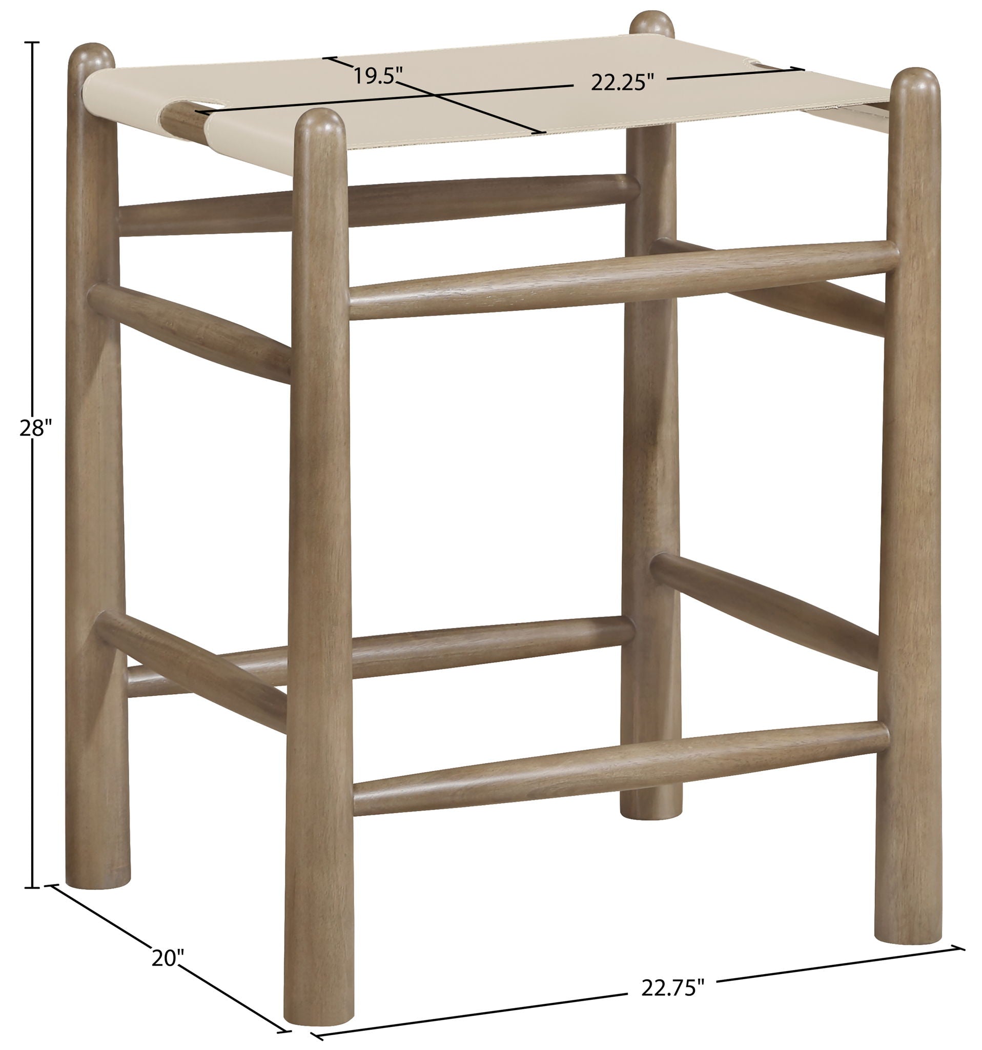 Santos - Backless Counter Stool With Stained Brown Base