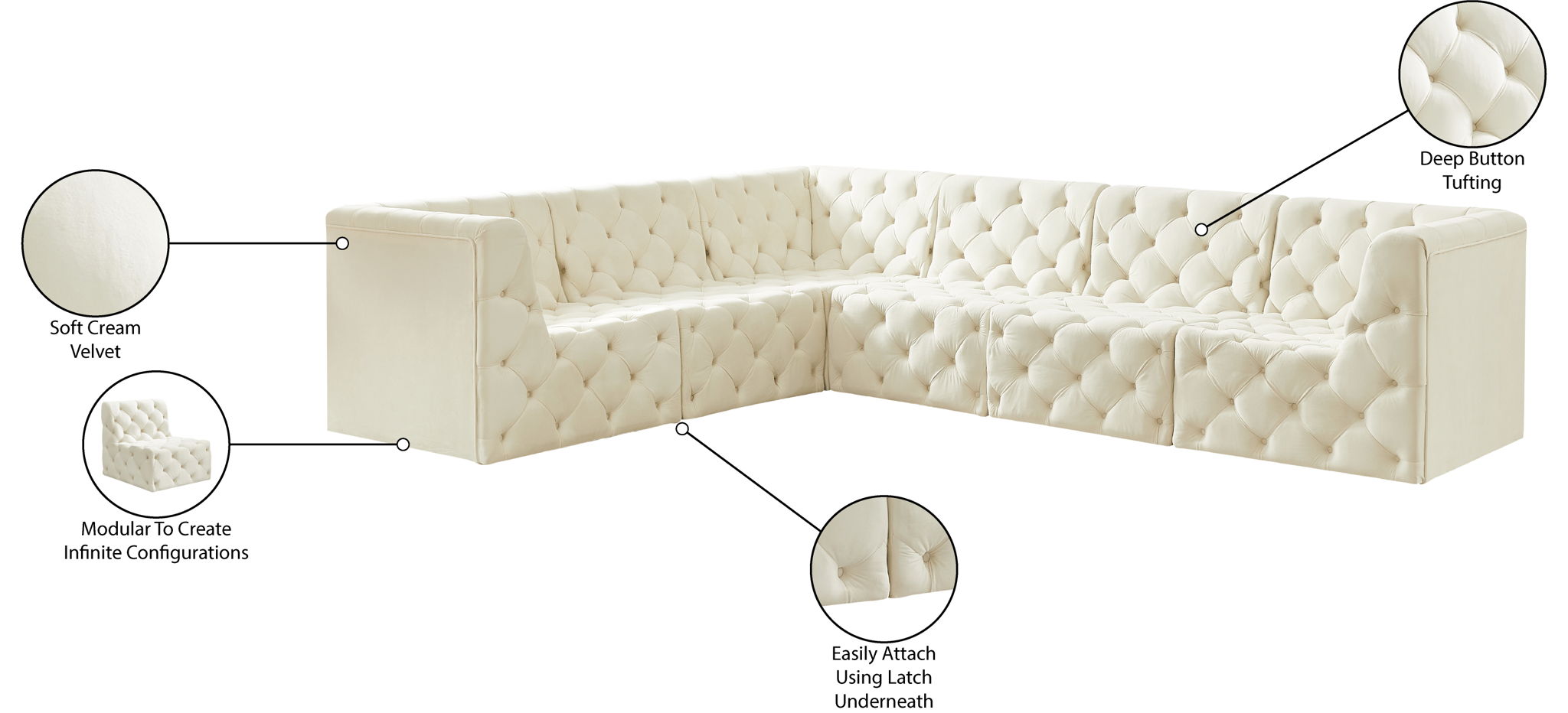 Tuft - 6 Piece Modular Sectional