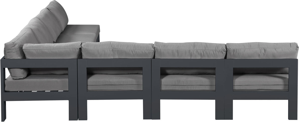 Nizuc - Outdoor Patio 7 Piece Modular Sectional With Gray Frame