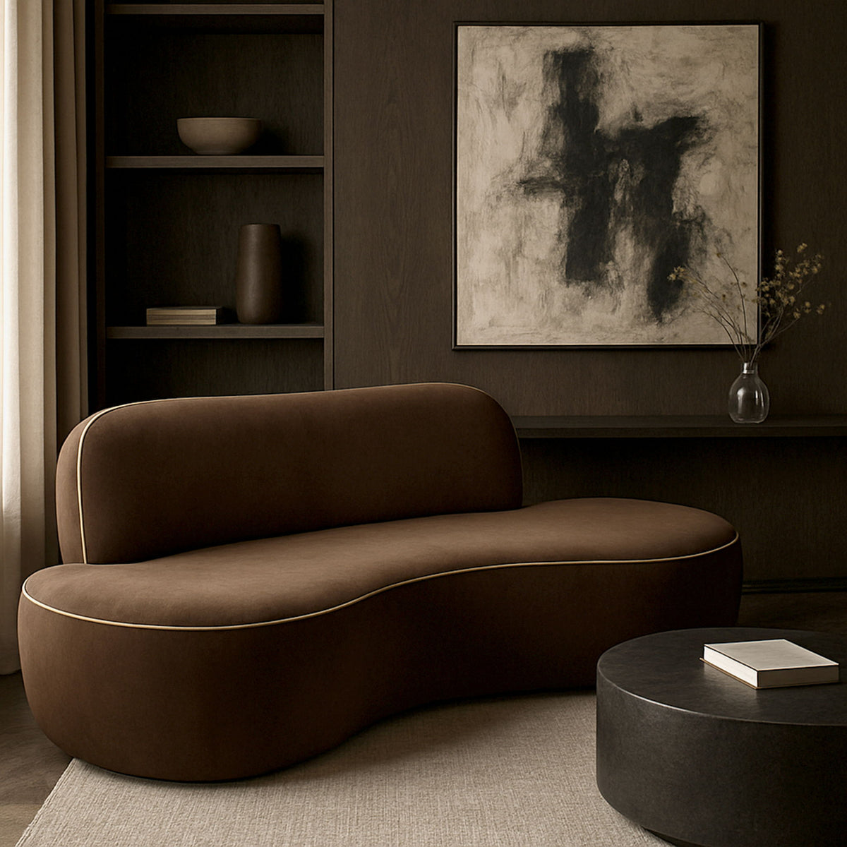 Swerve - Velvet 77" Upholstered Loveseat