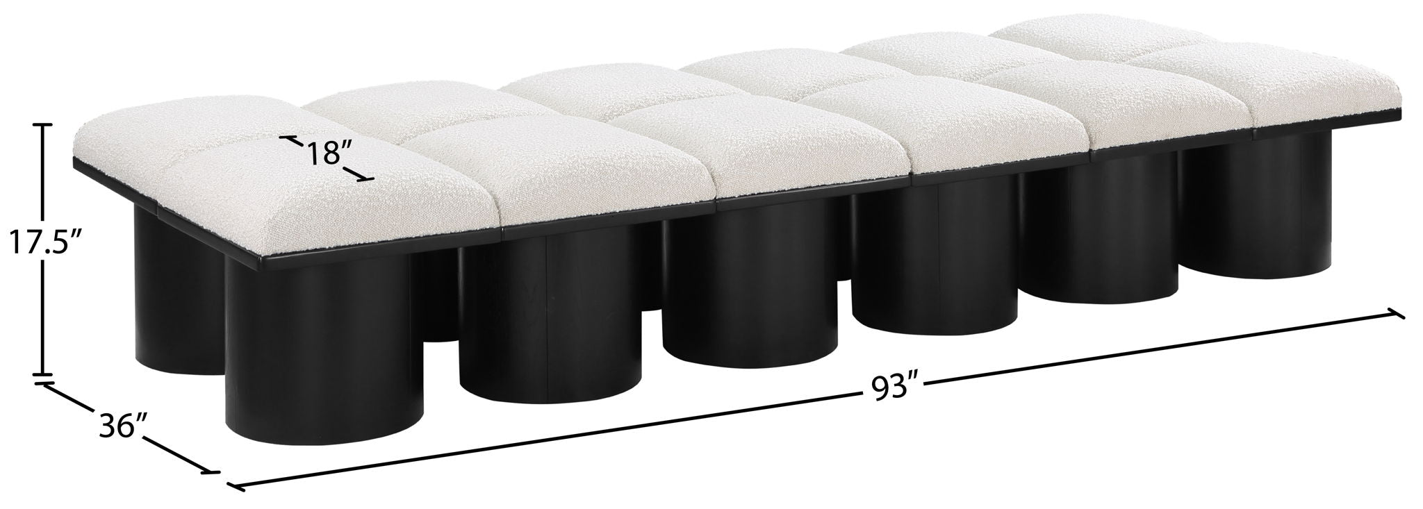 Pavilion - 12 Piece Modular Bench With Black Base