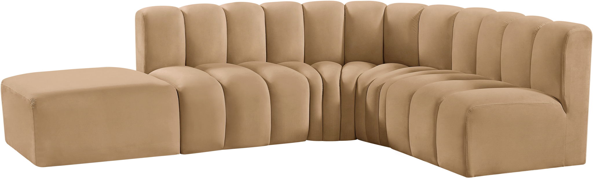 Arc - Velvet 5 Piece Corner Modular Sofa