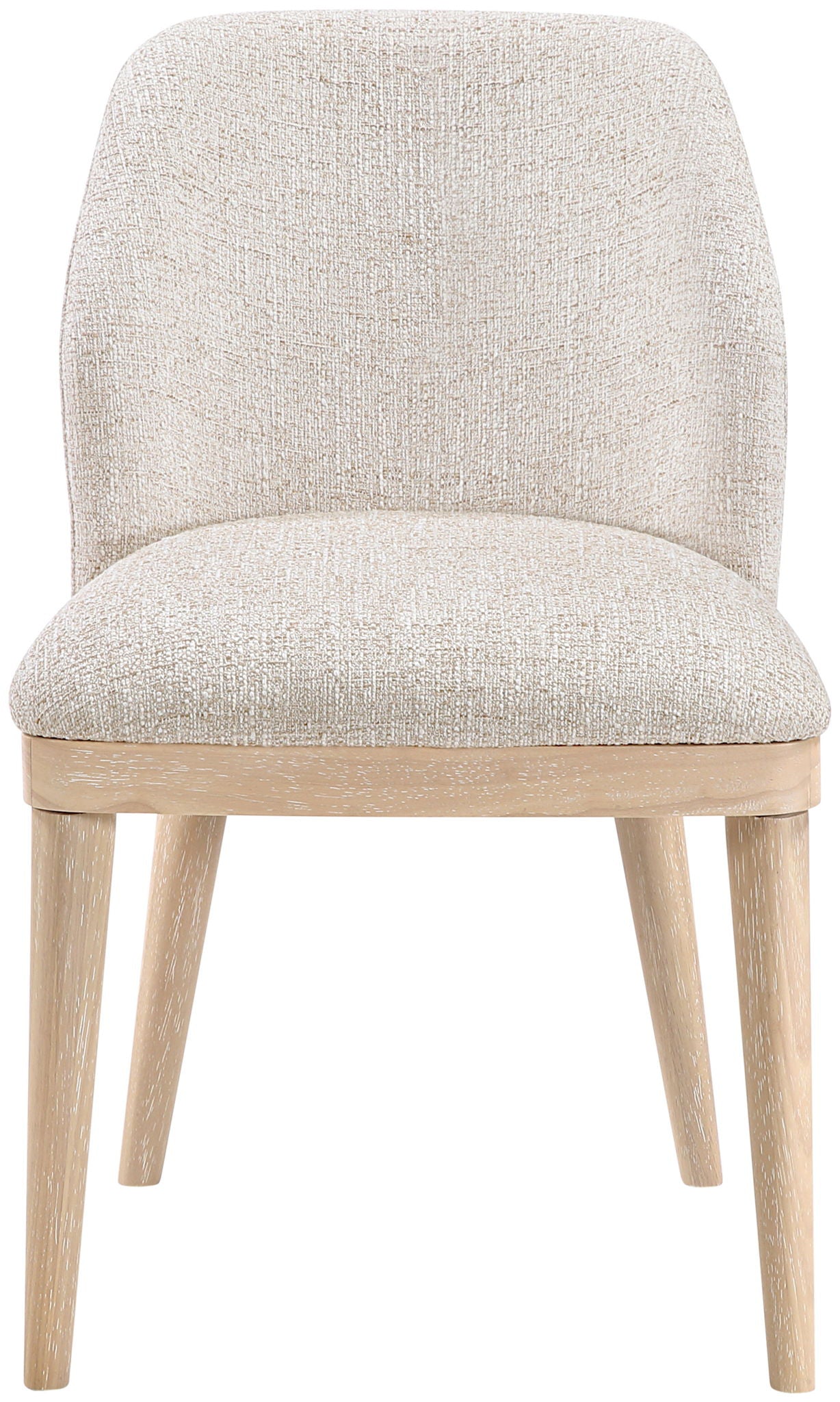 Valeo - Linen Textured Fabric Upholstered Dining Chair (Set of 2) - Painted Natural Base