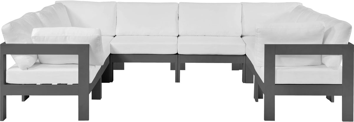 Nizuc - Outdoor Patio 8 Piece Modular Sectional With Gray Frame