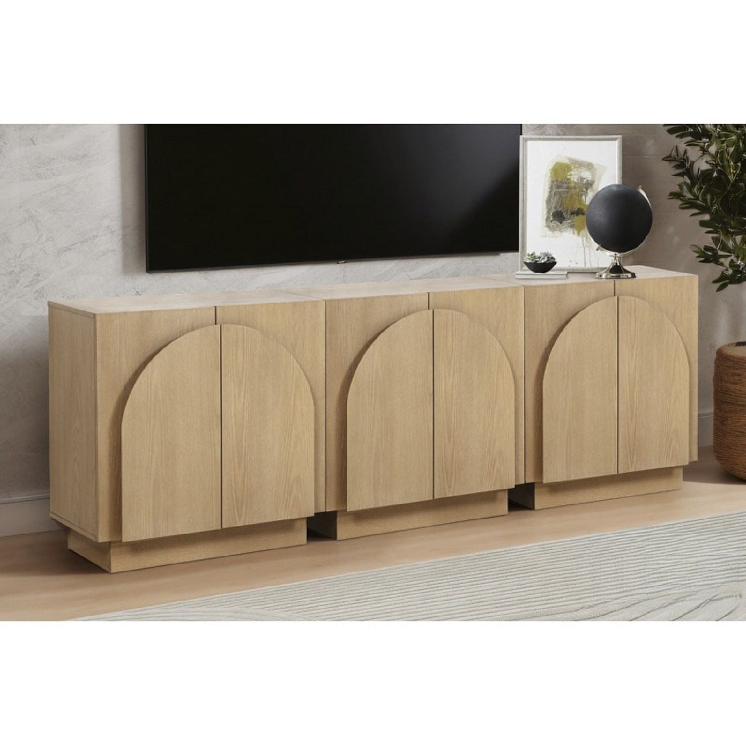Modern Sideboard Buffet With Arched Cabinet Doors