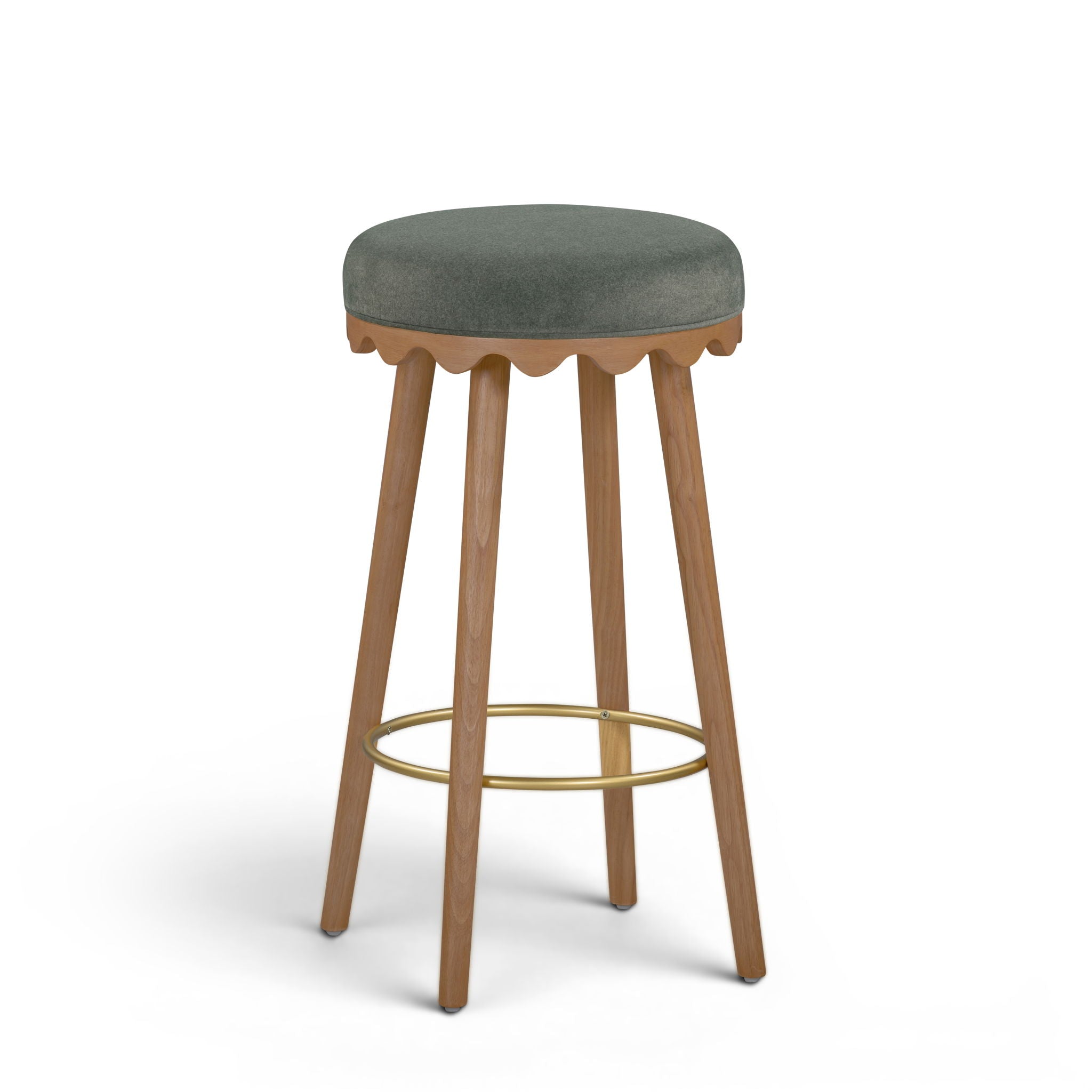 Oodle - Performance Vegan Mohair Light Walnut Stool