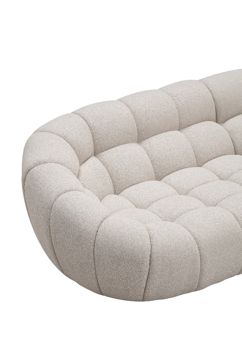 Yolonda - Modern Beige Curved Sectional Sofa