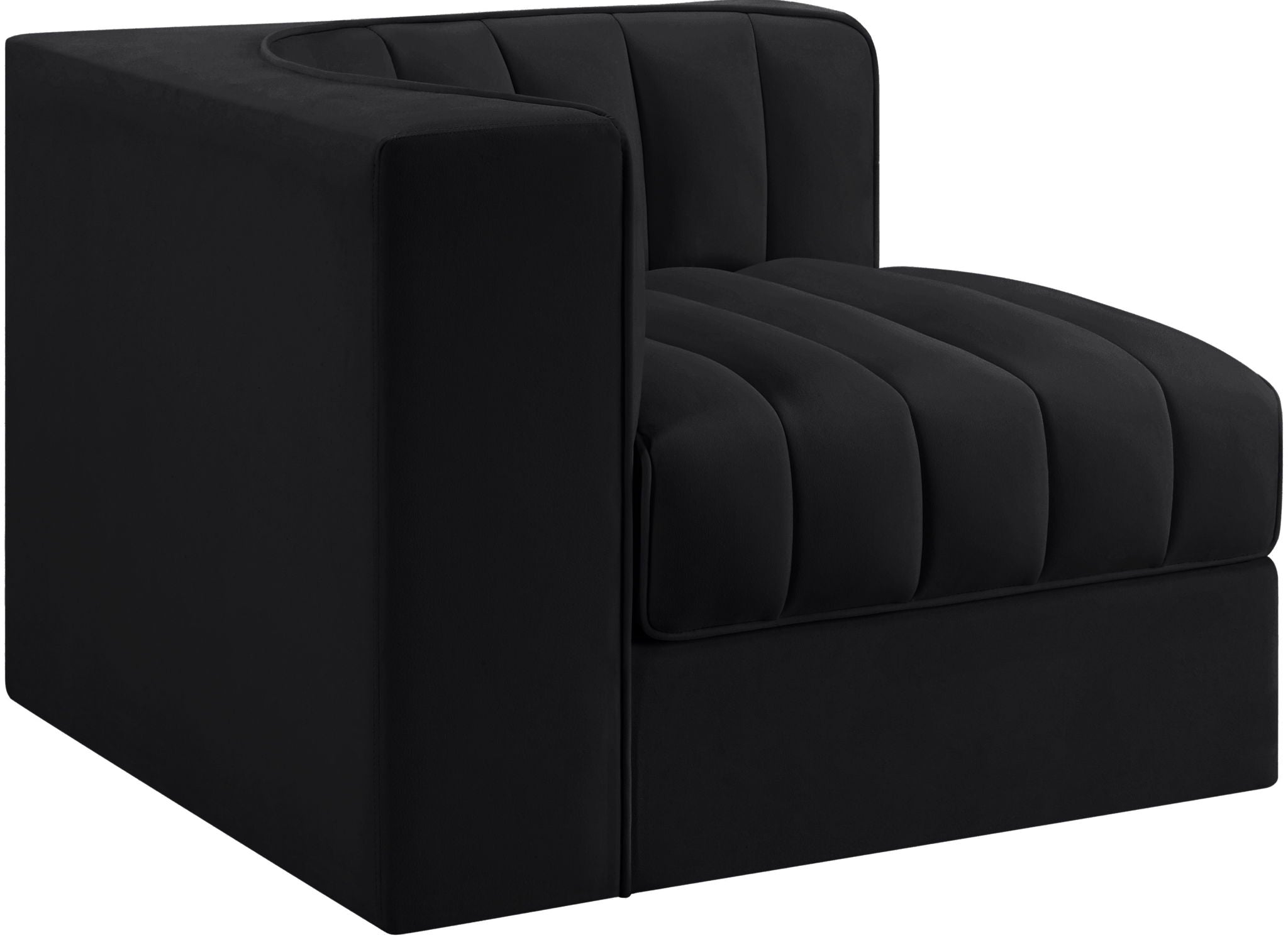 Rummi - Velvet Performance Fabric Upholstered Modular Corner Chair