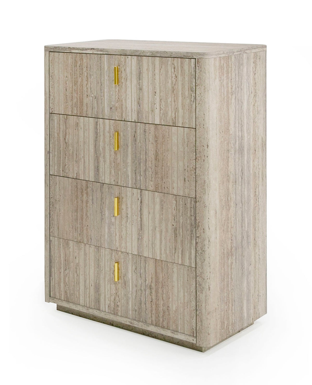 Roma - Modern Faux Travertine + Gold Chest