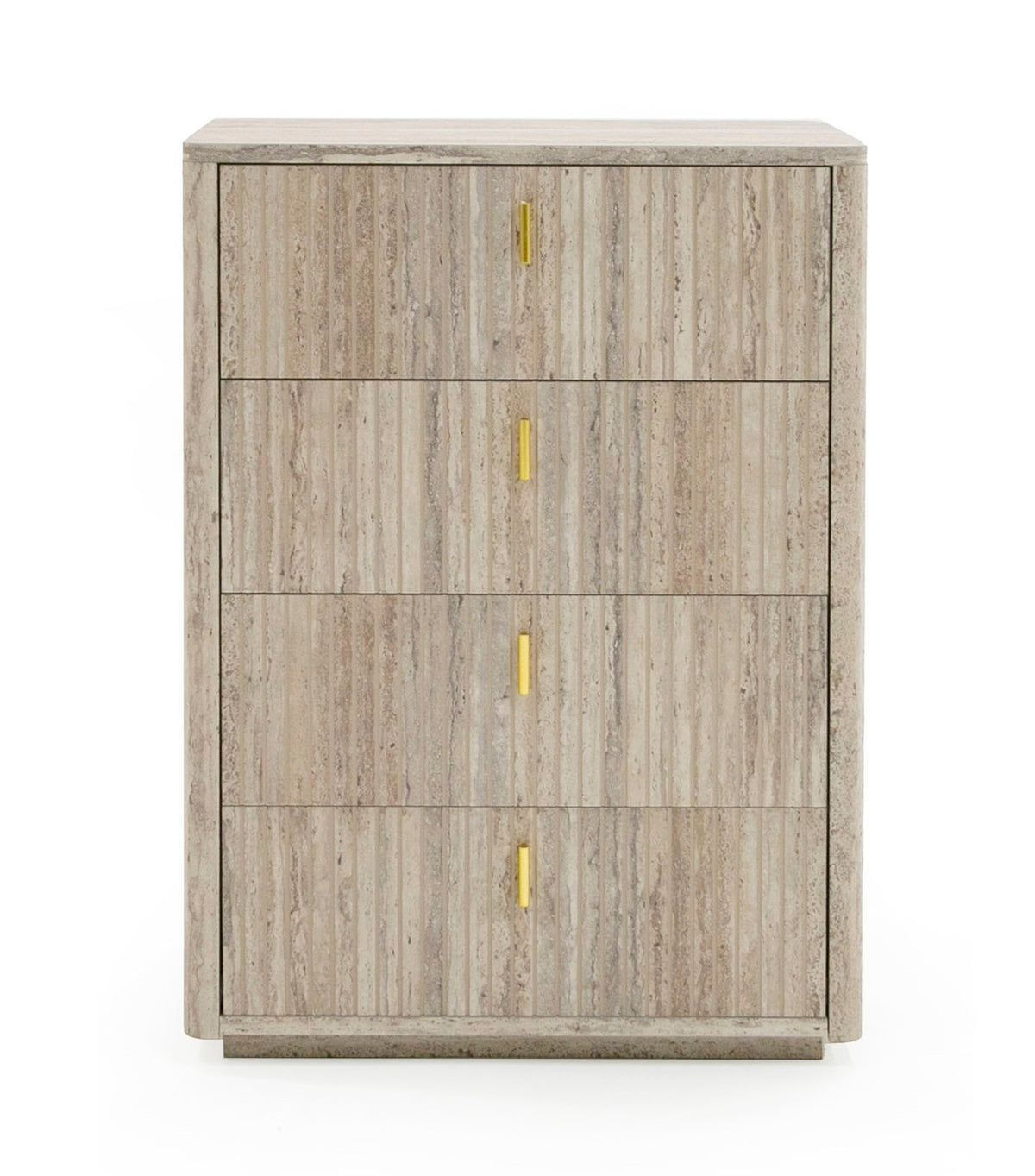 Roma - Modern Faux Travertine + Gold Chest