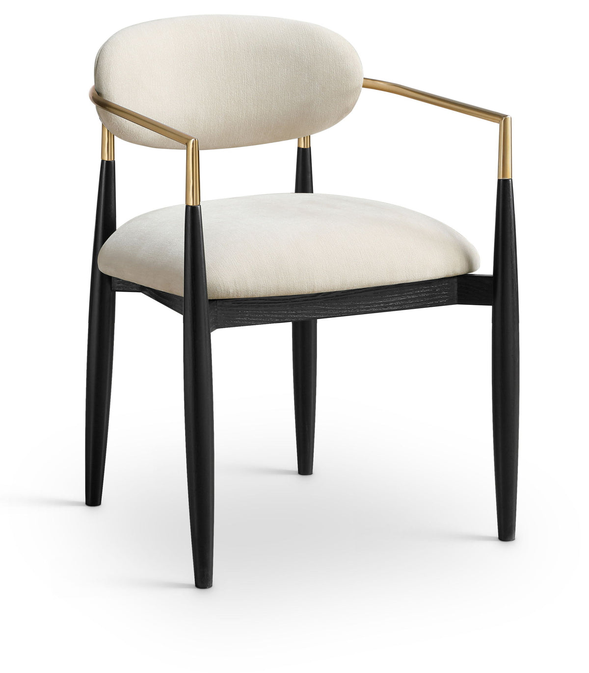 Riccio - Fabric Dining Arm Chair (Set of 2) - Black And Gold Frame