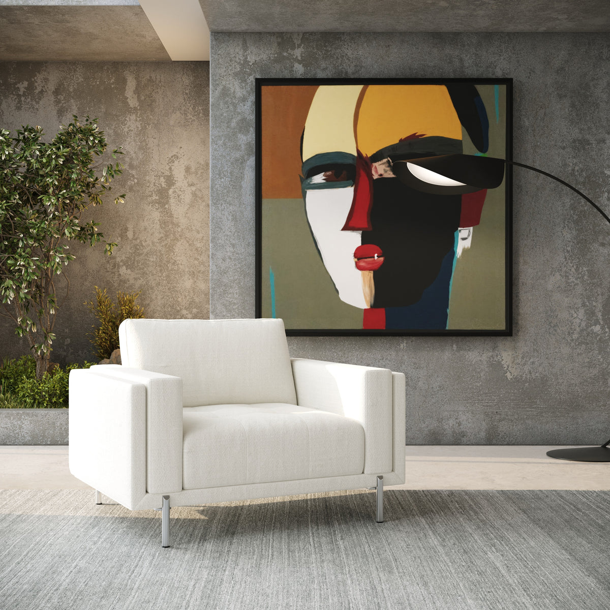 Schmidt - Modern Off White Fabric Chair
