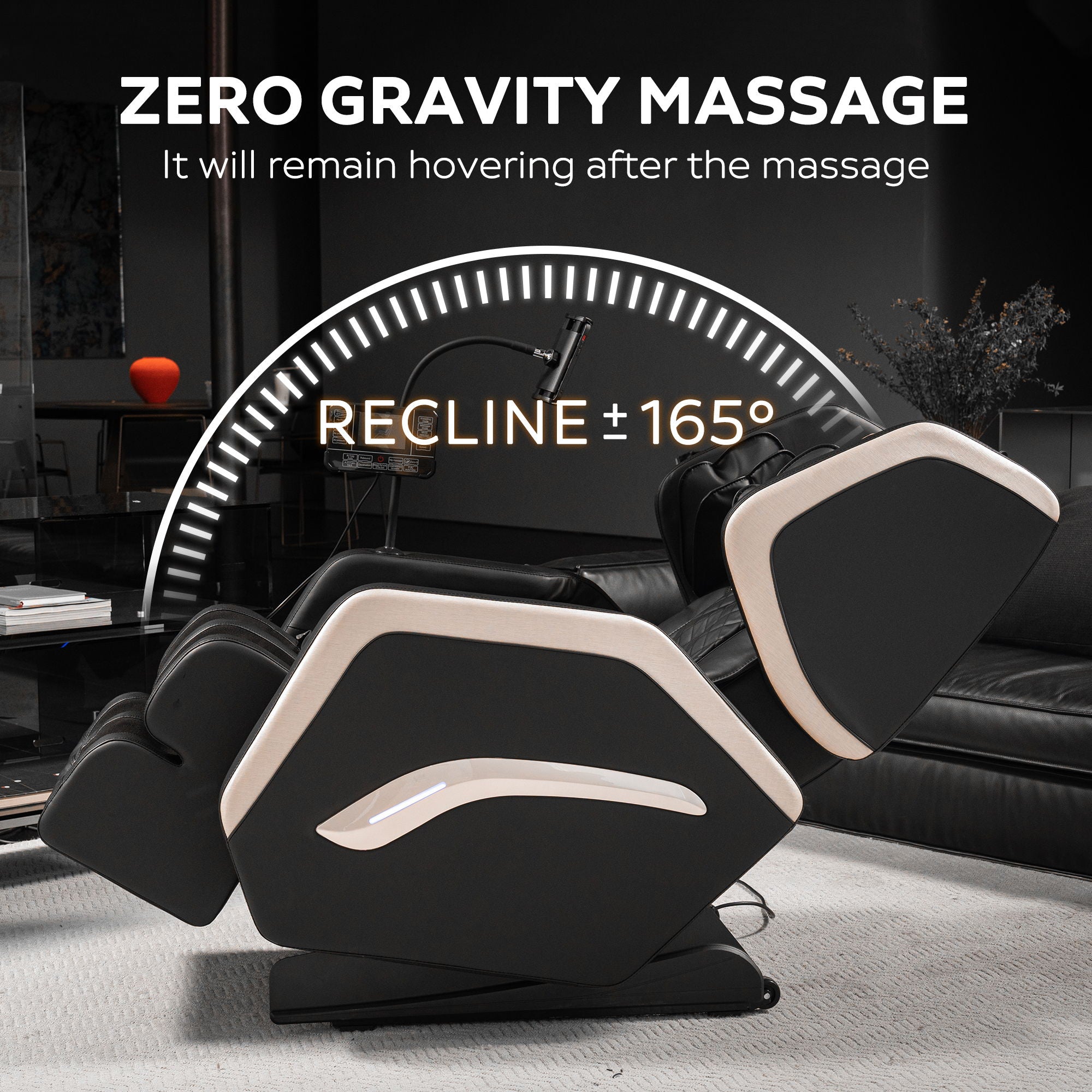 Zero Gravity Massage Chair Recliner & 10 Massage Heads And Full Body Air Pressure - Black