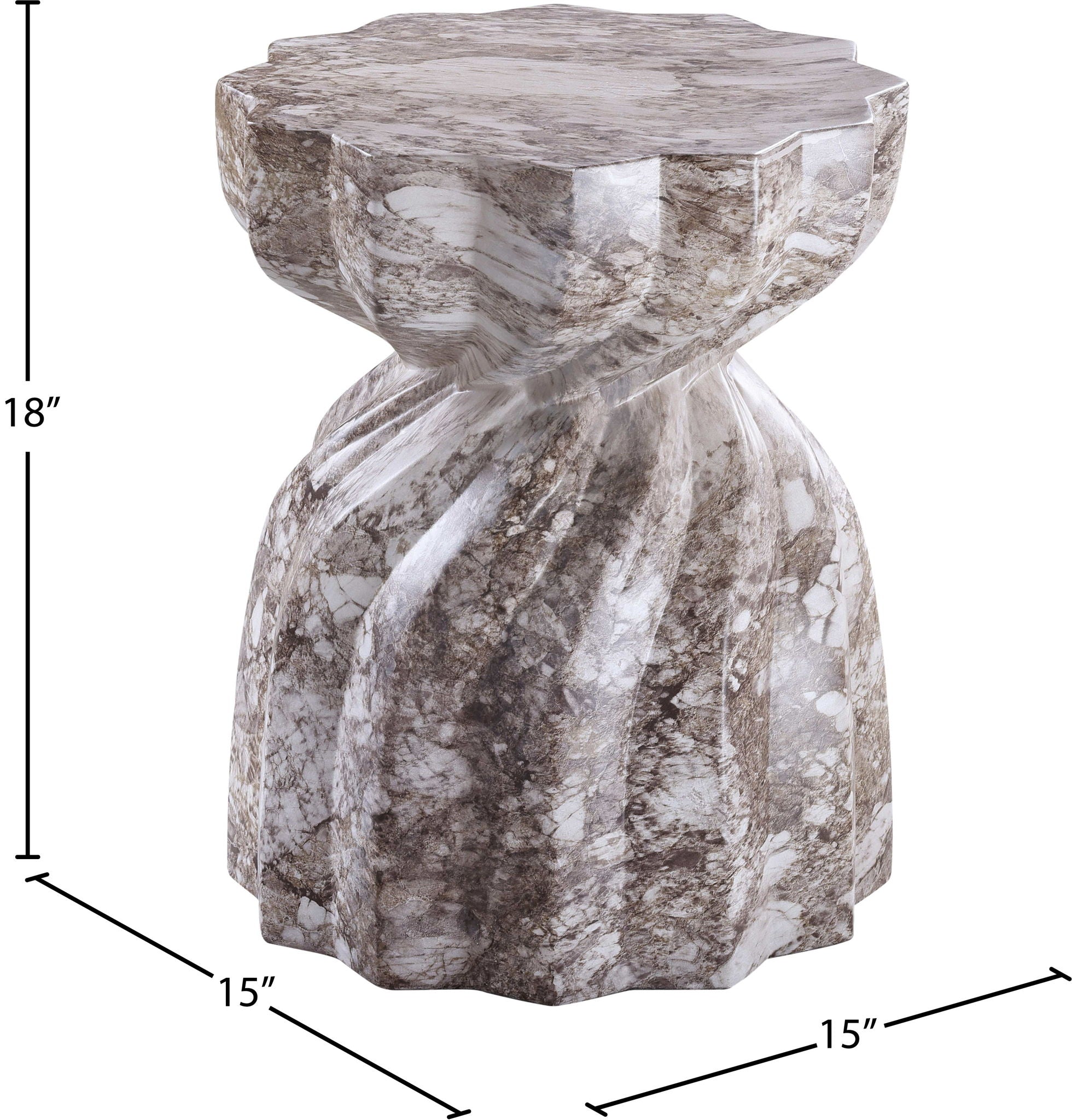 Caserta - Marble Finish Concrete End Table