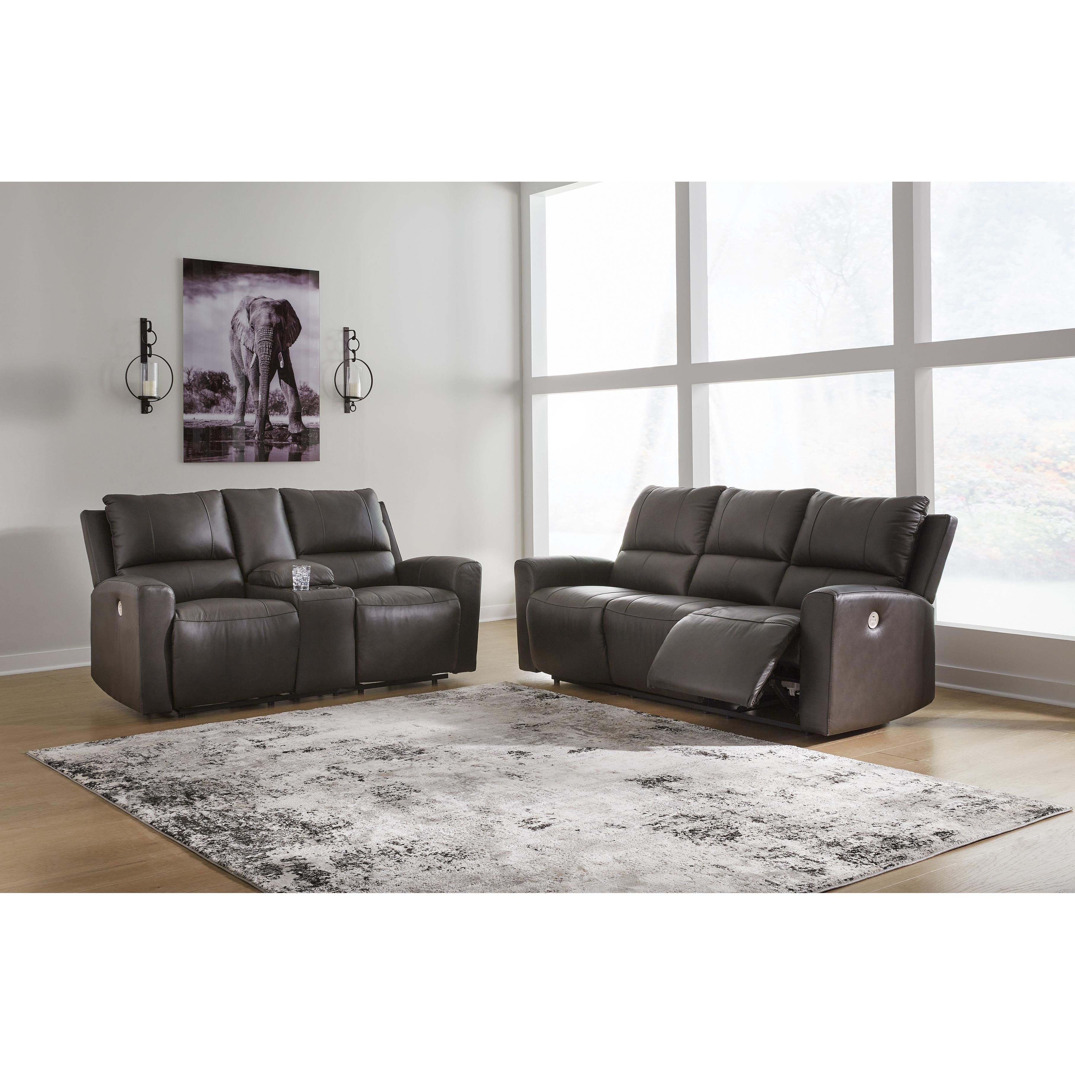 Signature Design by Ashley Boxmere Power Reclining Leather Match Sofa U1310087 IMAGE 8