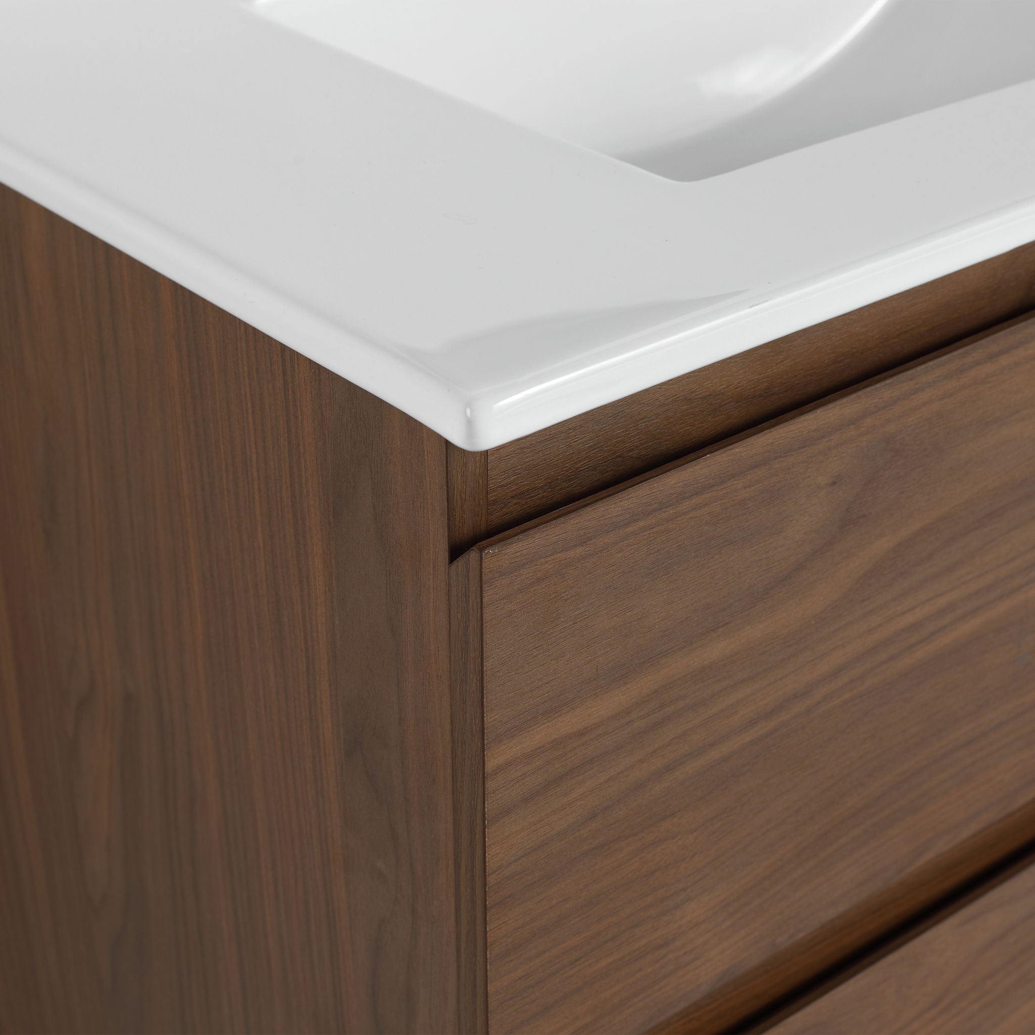 Wall Mounted Bathroom Vanity & Sink, 2 Soft Close Drawers