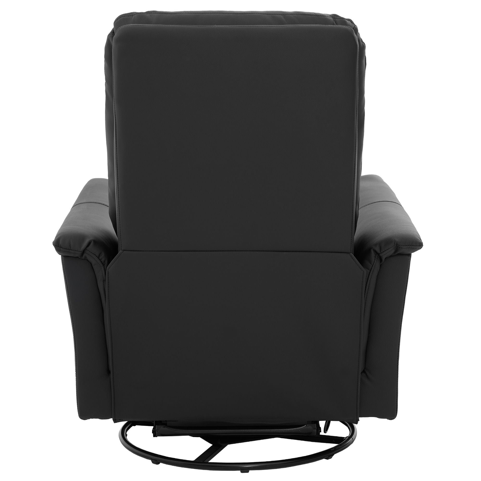 Manual Recliner Chair With 8 Point Massage And Swivel Function For Living Room - Black