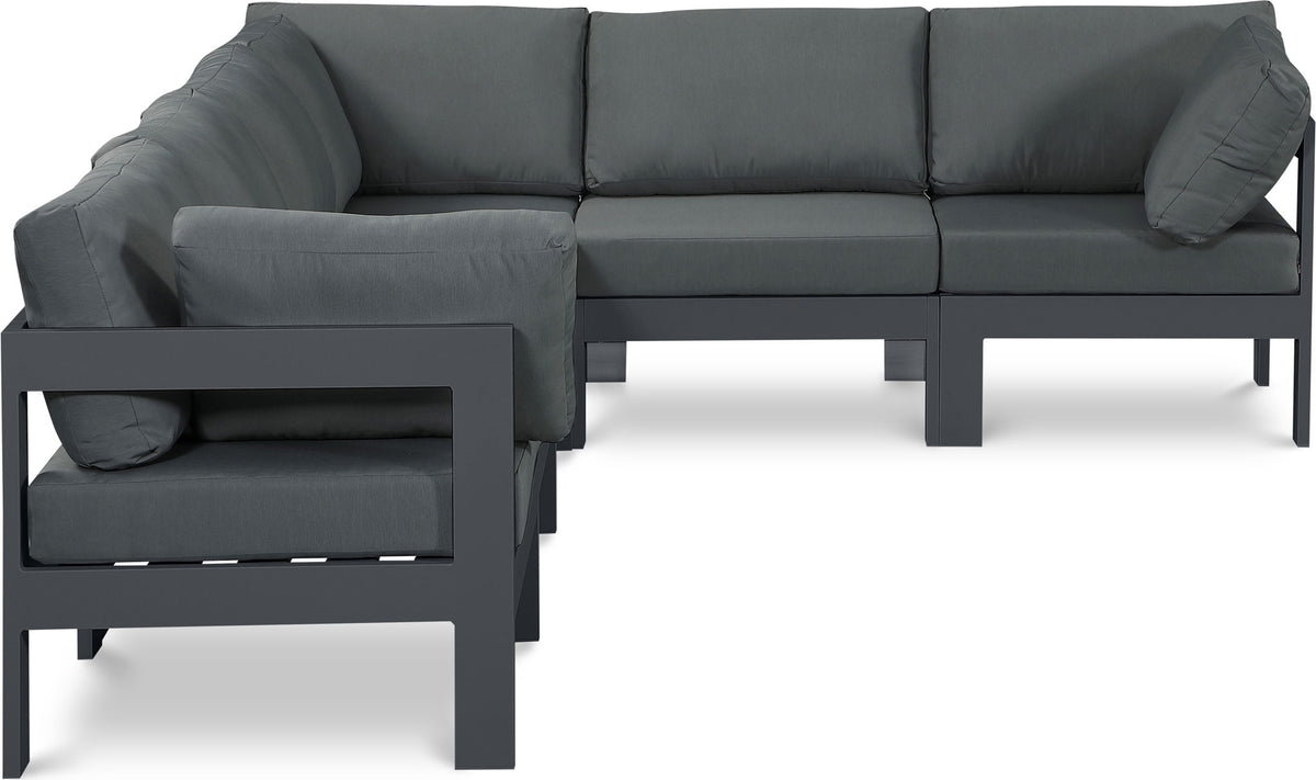 Nizuc - Outdoor Patio 6 Piece Modular Sectional With Gray Frame