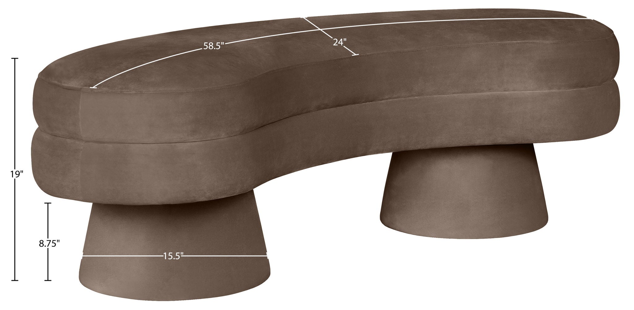 Zenna - Velvet Bench