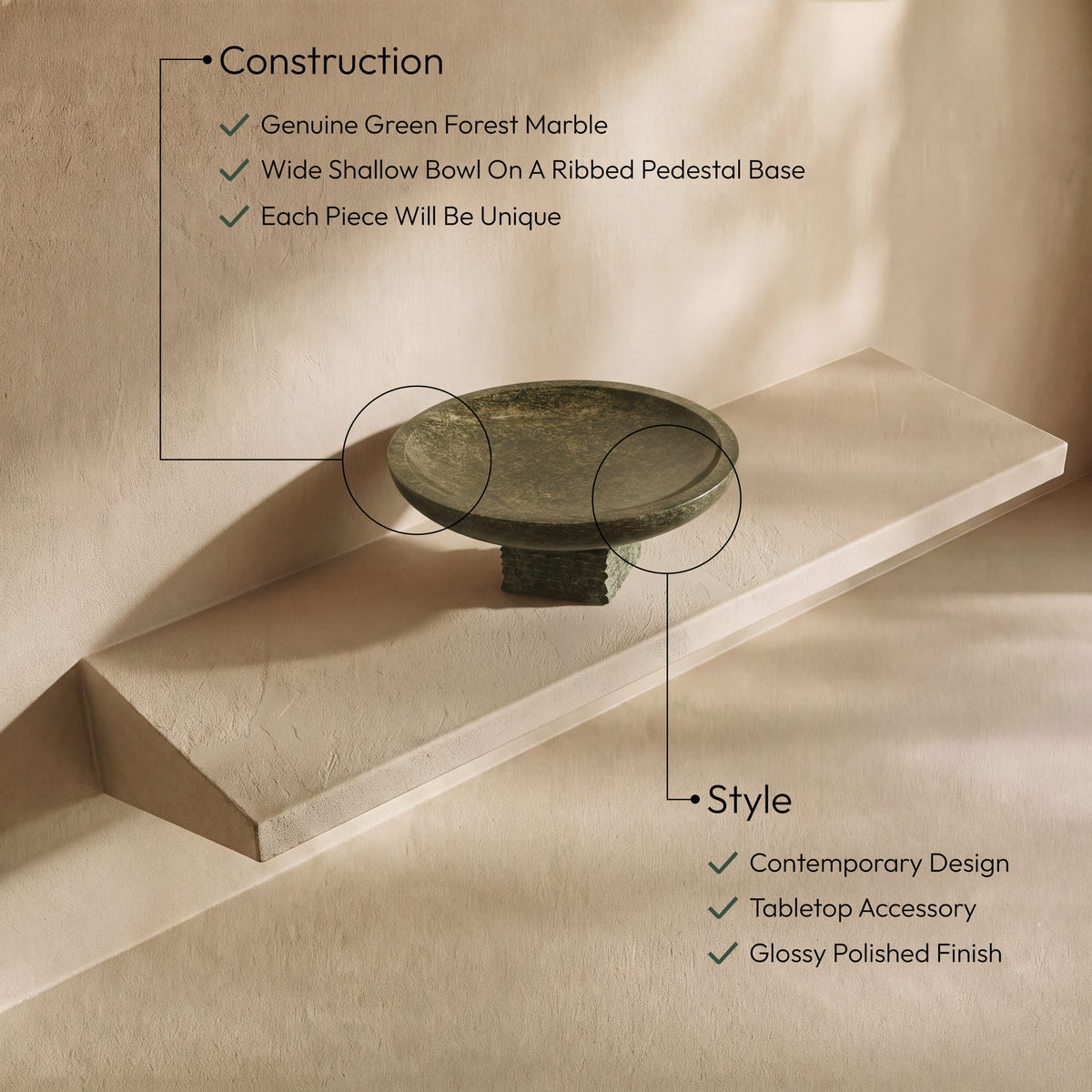 Colannade - Genuine Marble Bowl