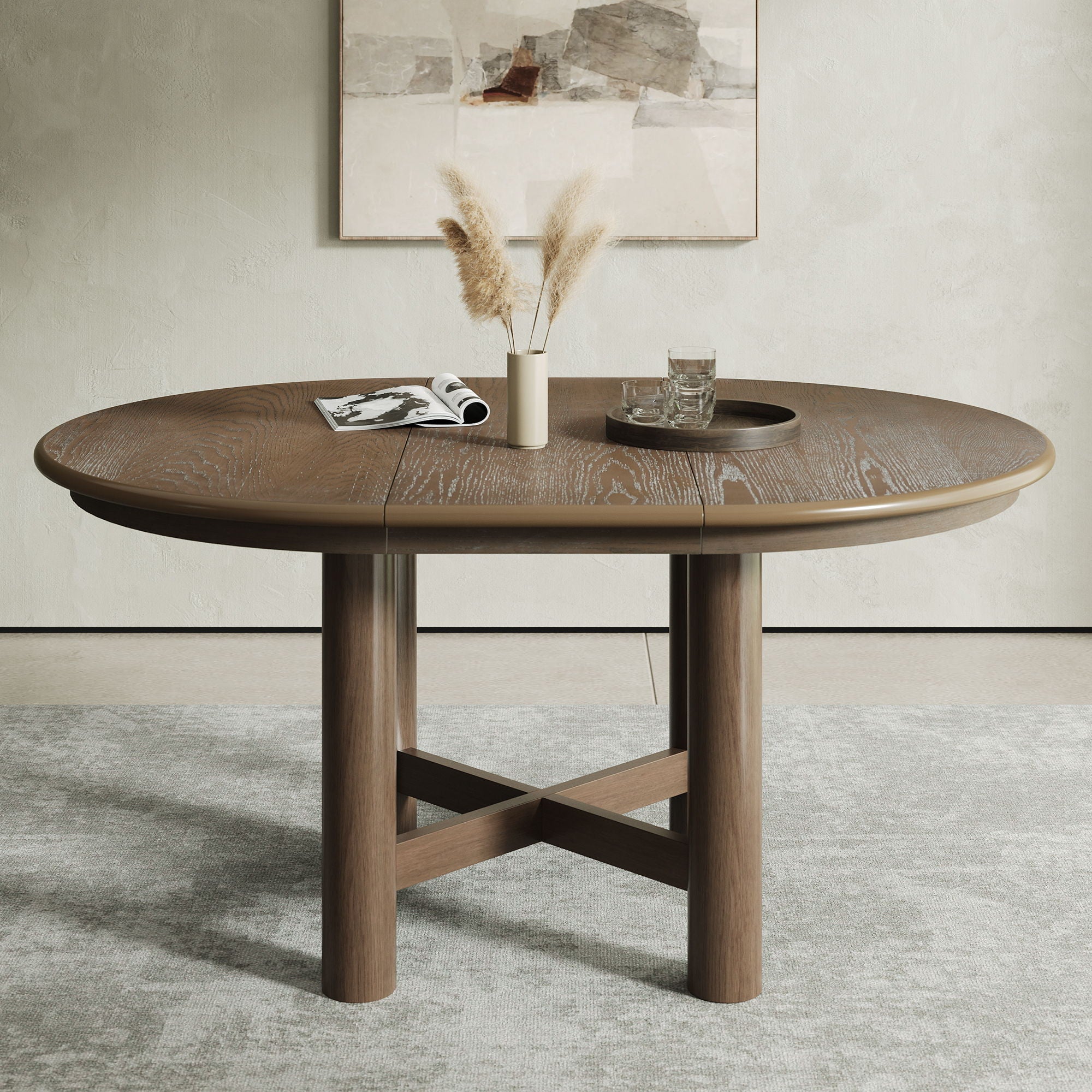 Extendable Oval Dining Table With Leaf