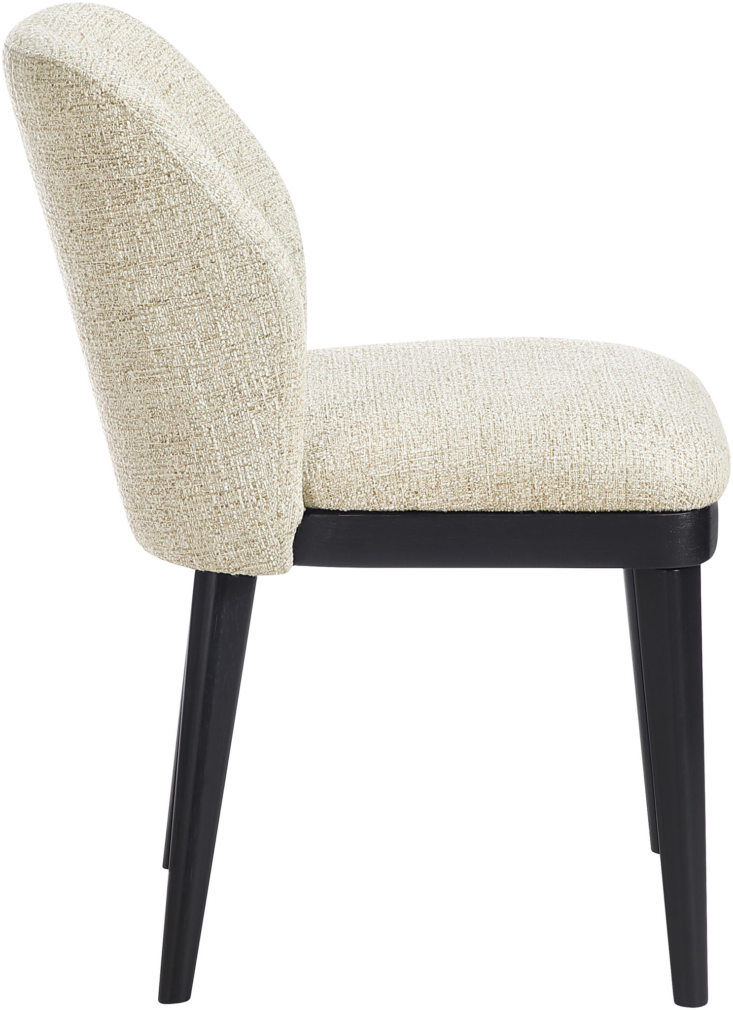 Valeo - Linen Textured Fabric Upholstered Dining Chair (Set of 2) - Painted Black Base