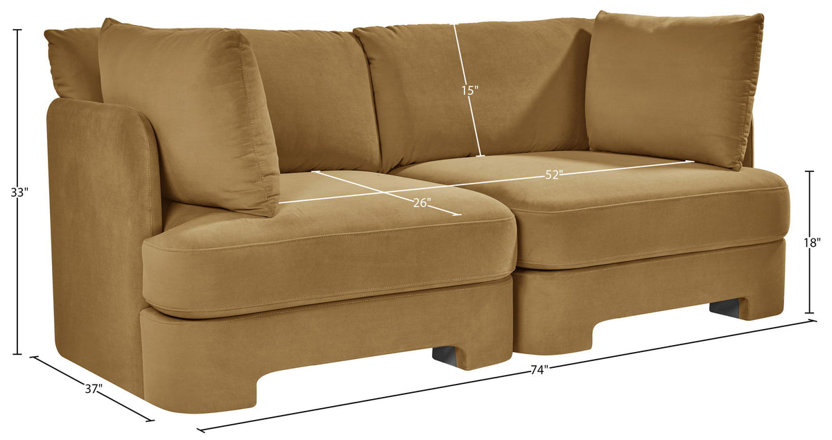 Hammond - Velvet Performance Fabric Upholstered 2 Piece Loveseat