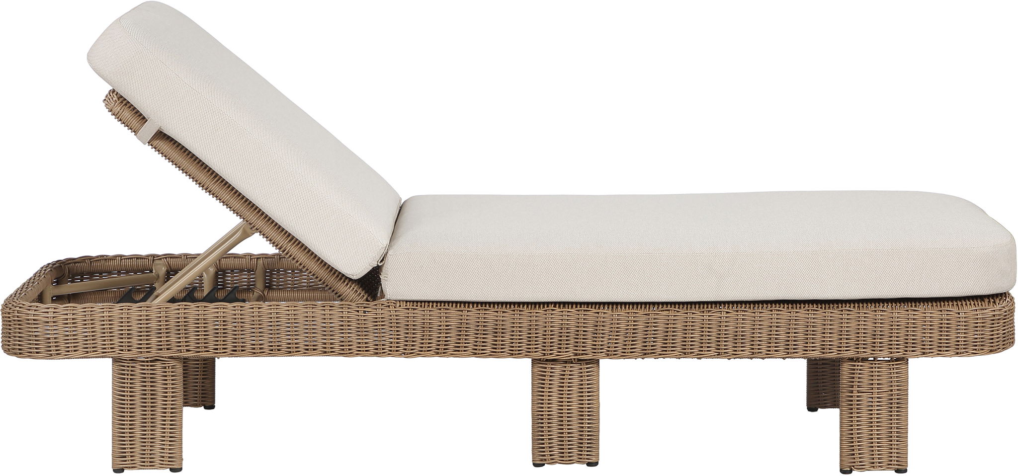 Sandbay - Olefin Water Resistant Fabric And Wicker Outdoor Patio Lounge Chair
