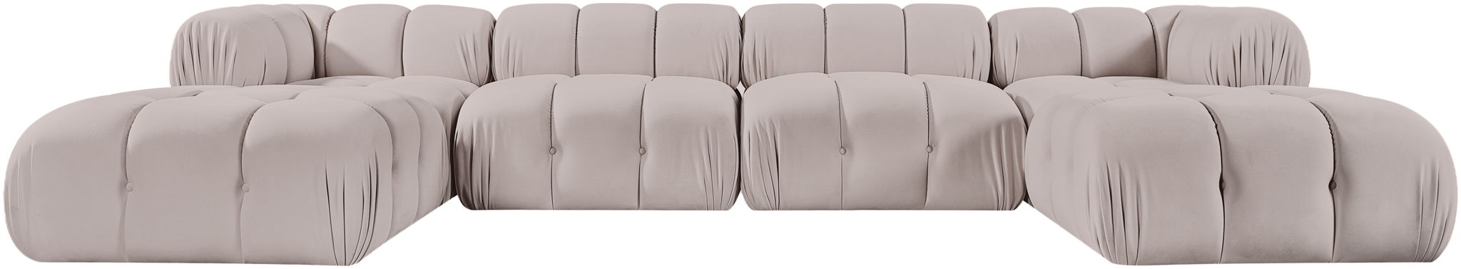 Orin - Velvet 6 Piece Modular Double Chaise Sectional