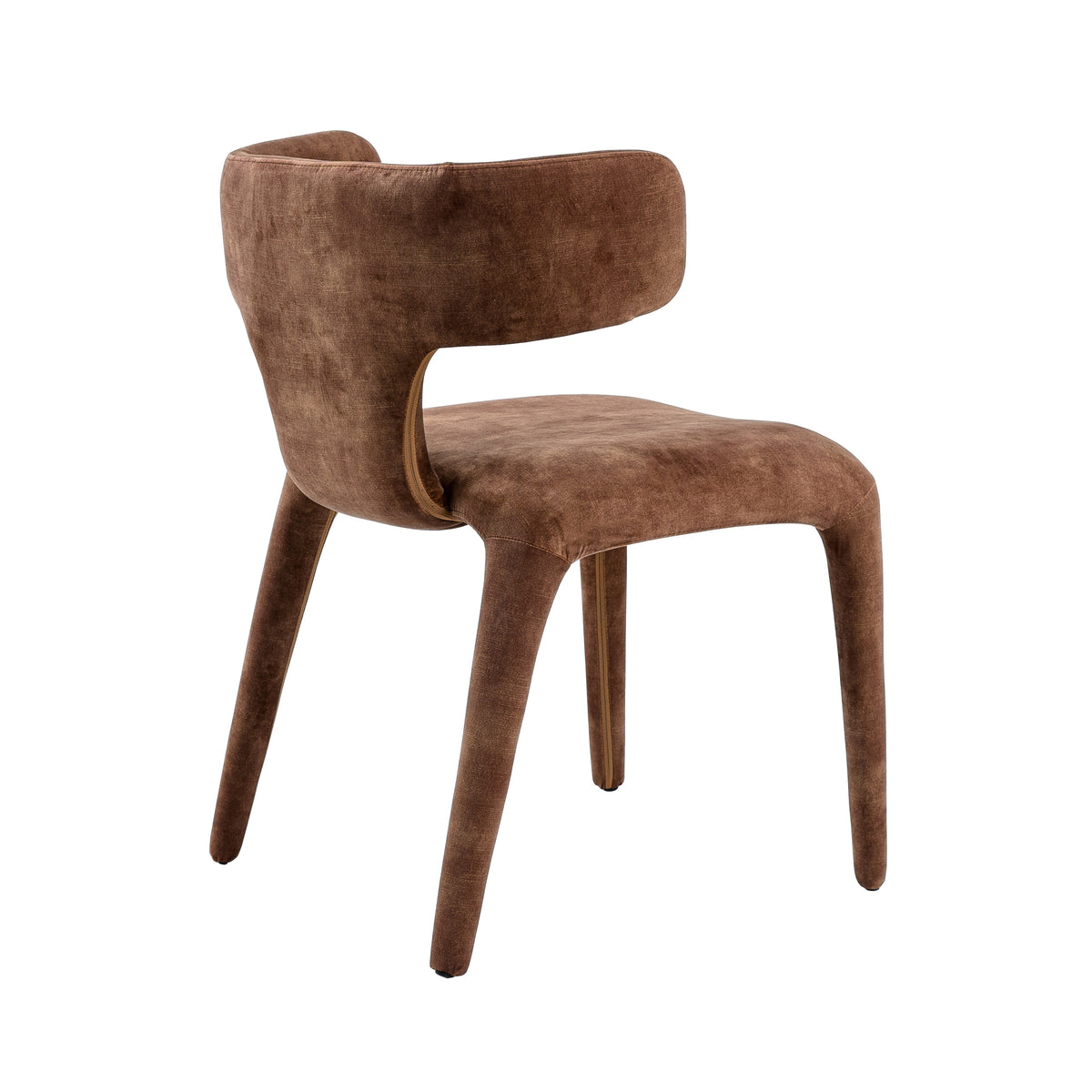 Saehee - Modern Camel Velvet Fabric Dining Chair
