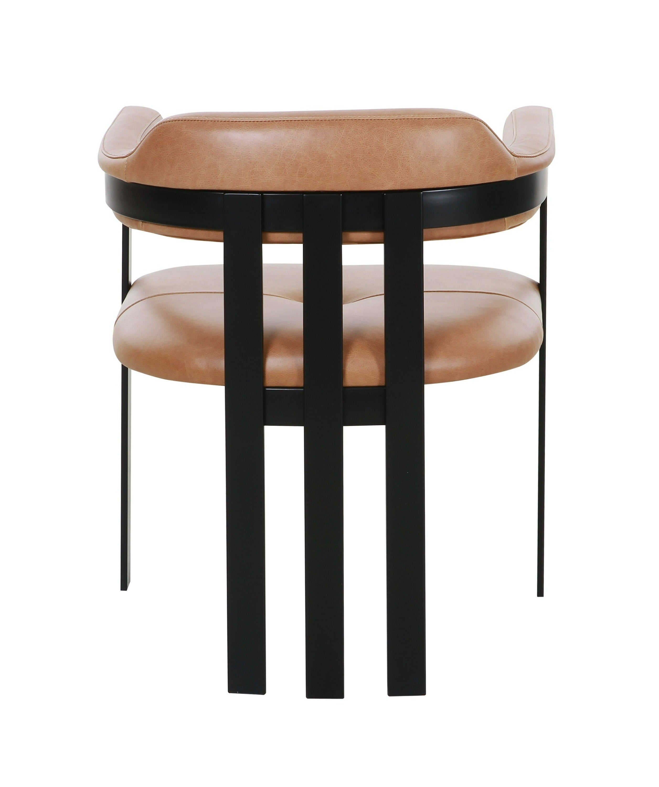 Modrest Hazen - Modern Camel Leather + Black Iron Dining Chair