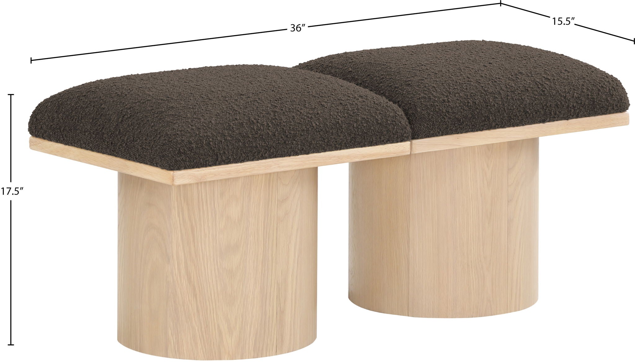 Pavilion - 2 Piece Modular Bench With Natural Base