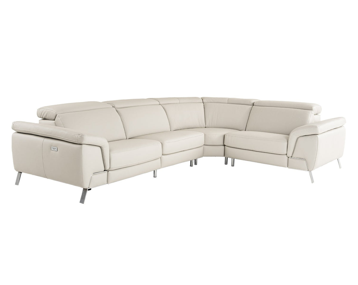 Mini Wonder - Italian Modern Grey Leather Sectional Sofa with Left Facing Recliner - original 1