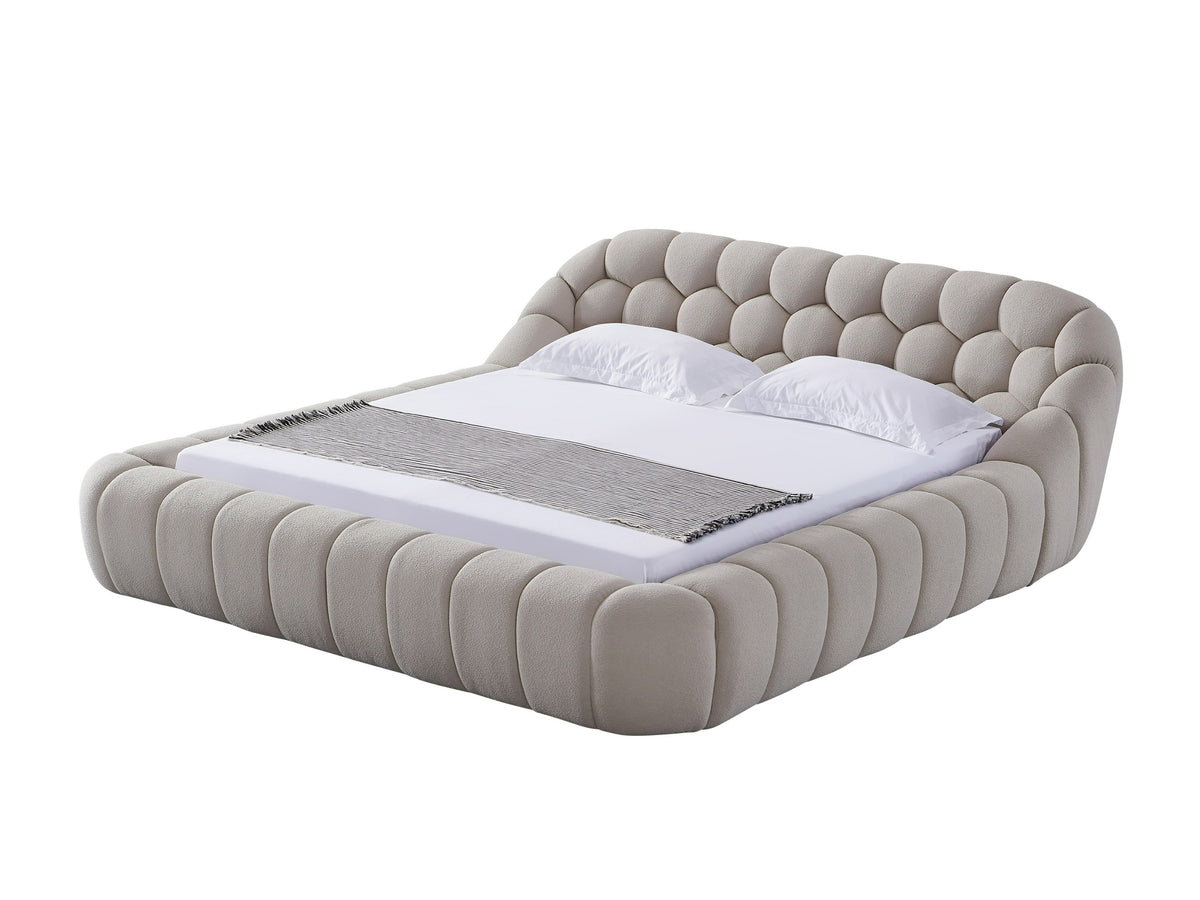 Yolonda - Modern Beige Fabric Bed