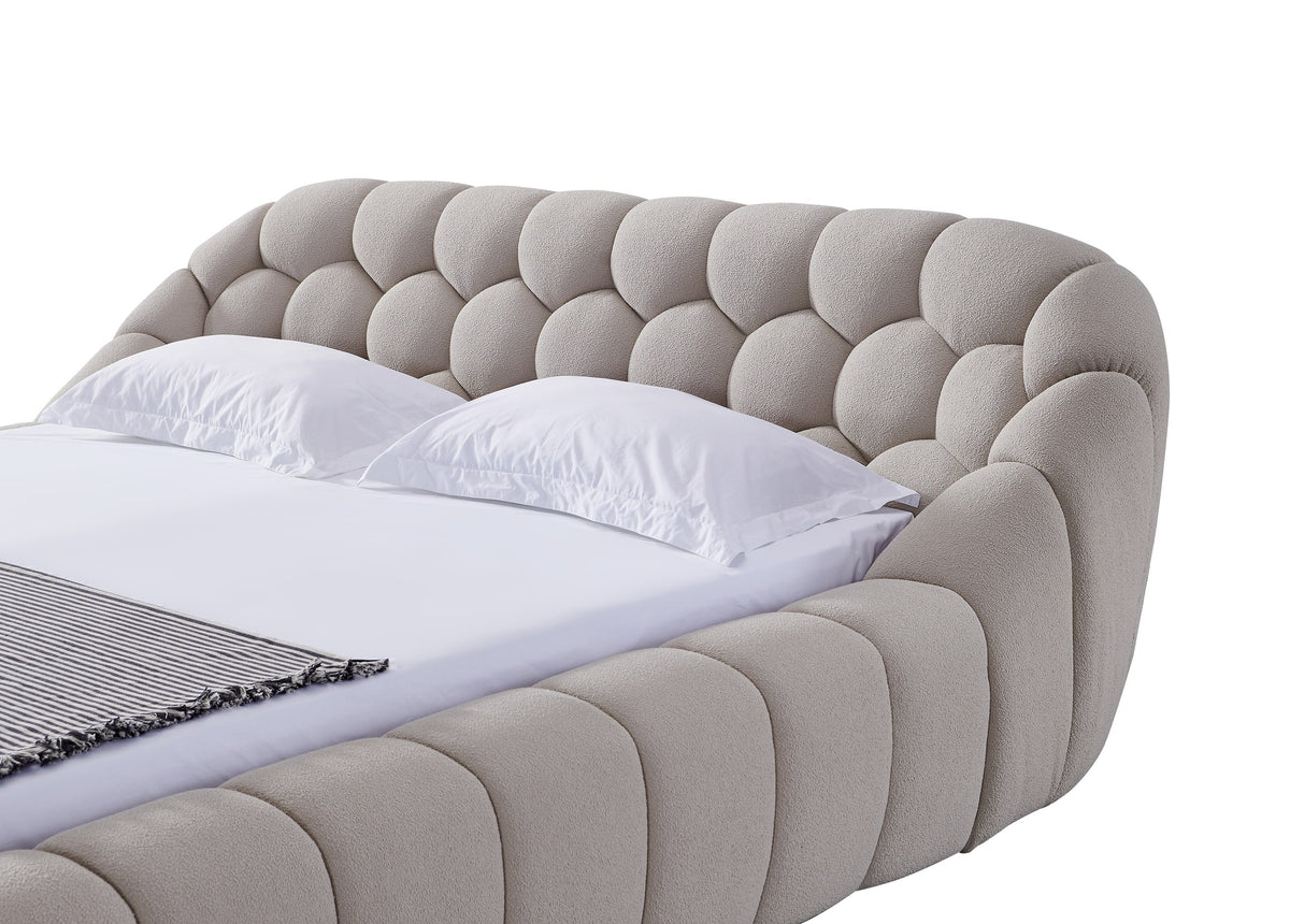 Yolonda - Modern Beige Fabric Bed