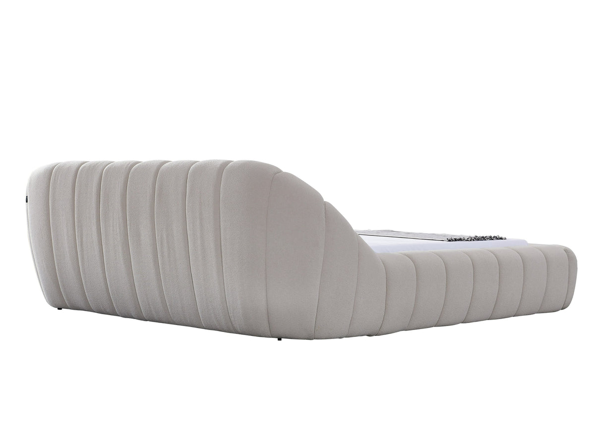 Yolonda - Modern Beige Fabric Bed