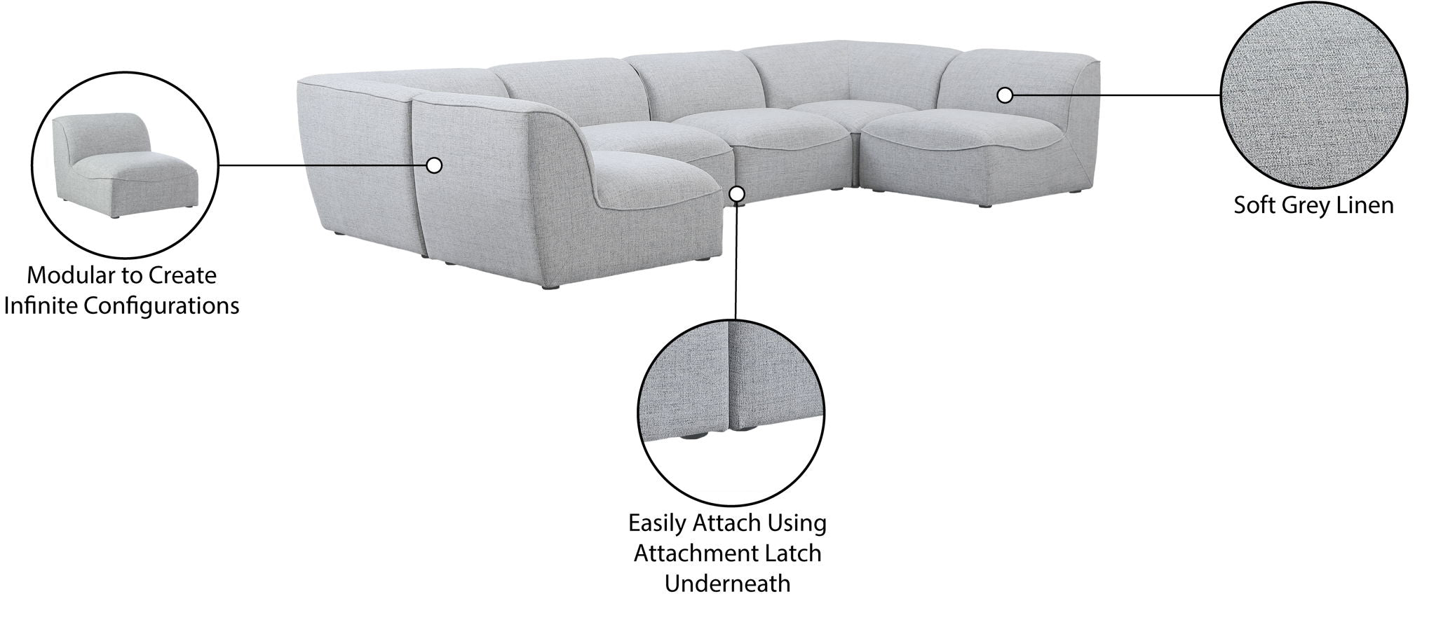Miramar - 6 Piece Modular Sectional