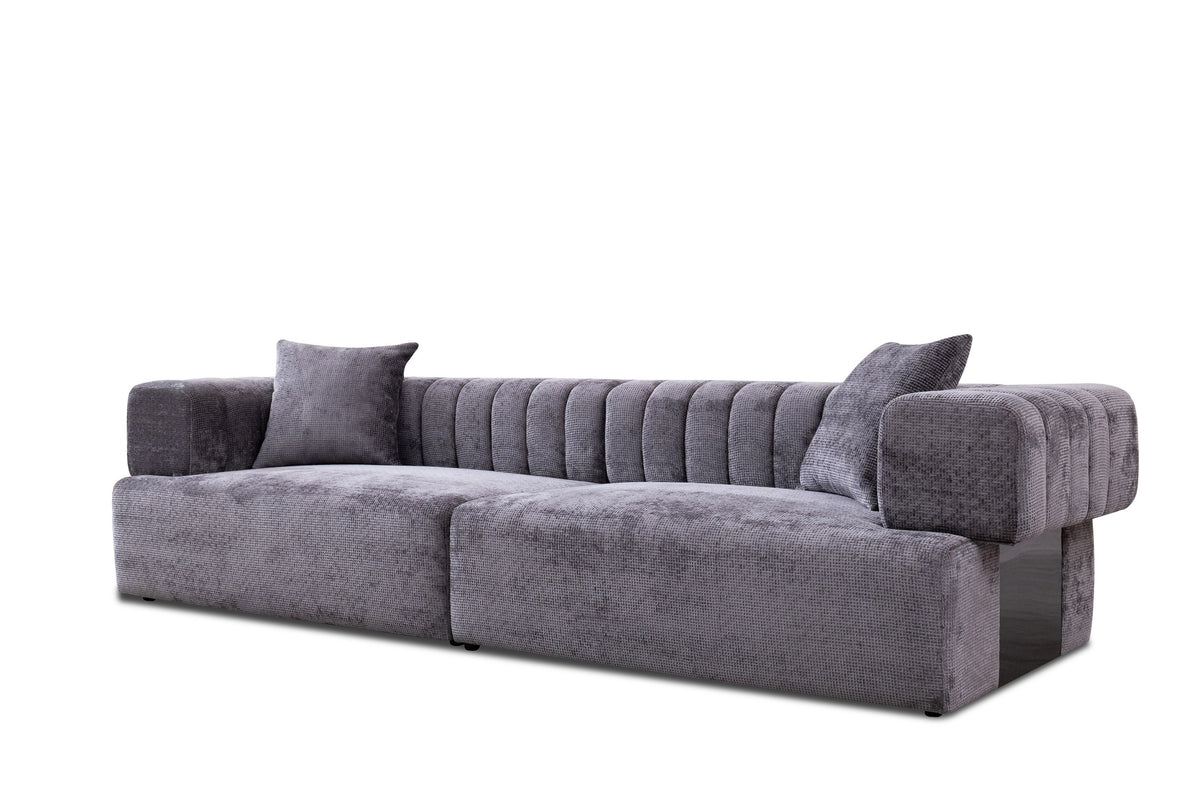 Moreno - Modern Grey Fabric 4-Seater Sofa