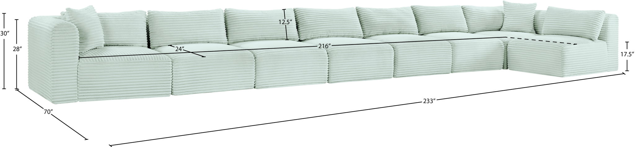 Shaggy - 8 Piece Modular Sectional