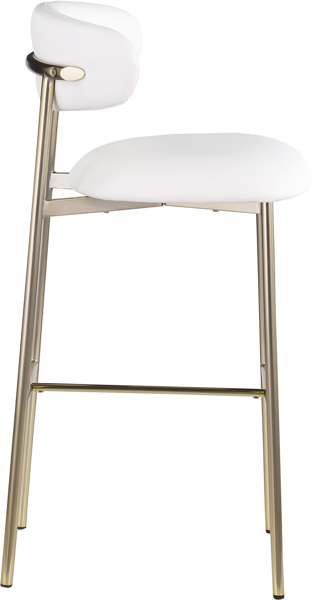 Lupita - Vegan Leather Upholstered Bar Stool With Brushed Gold Frame (Set of 2)