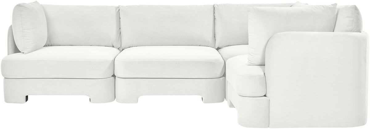 Hammond - Velvet Performance Fabric Upholstered 4 Piece Sectional