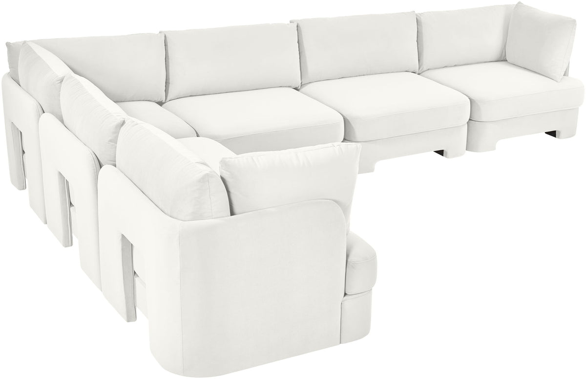 Hammond - Velvet Performance Fabric Upholstered 6 Piece Corner Sectional