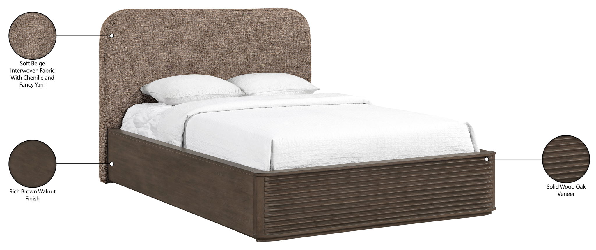 Morino - Interwoven Fabric Upholstered Bed