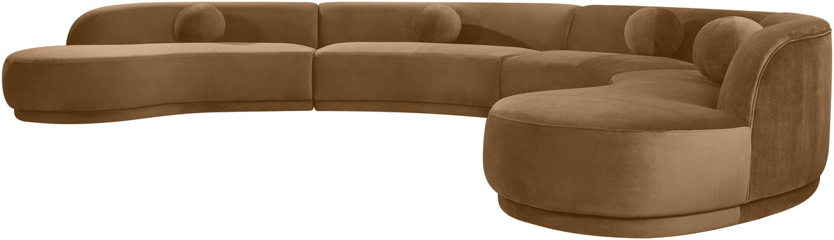 Avra - 189" Velvet Performance Fabric Upholstered Sectional