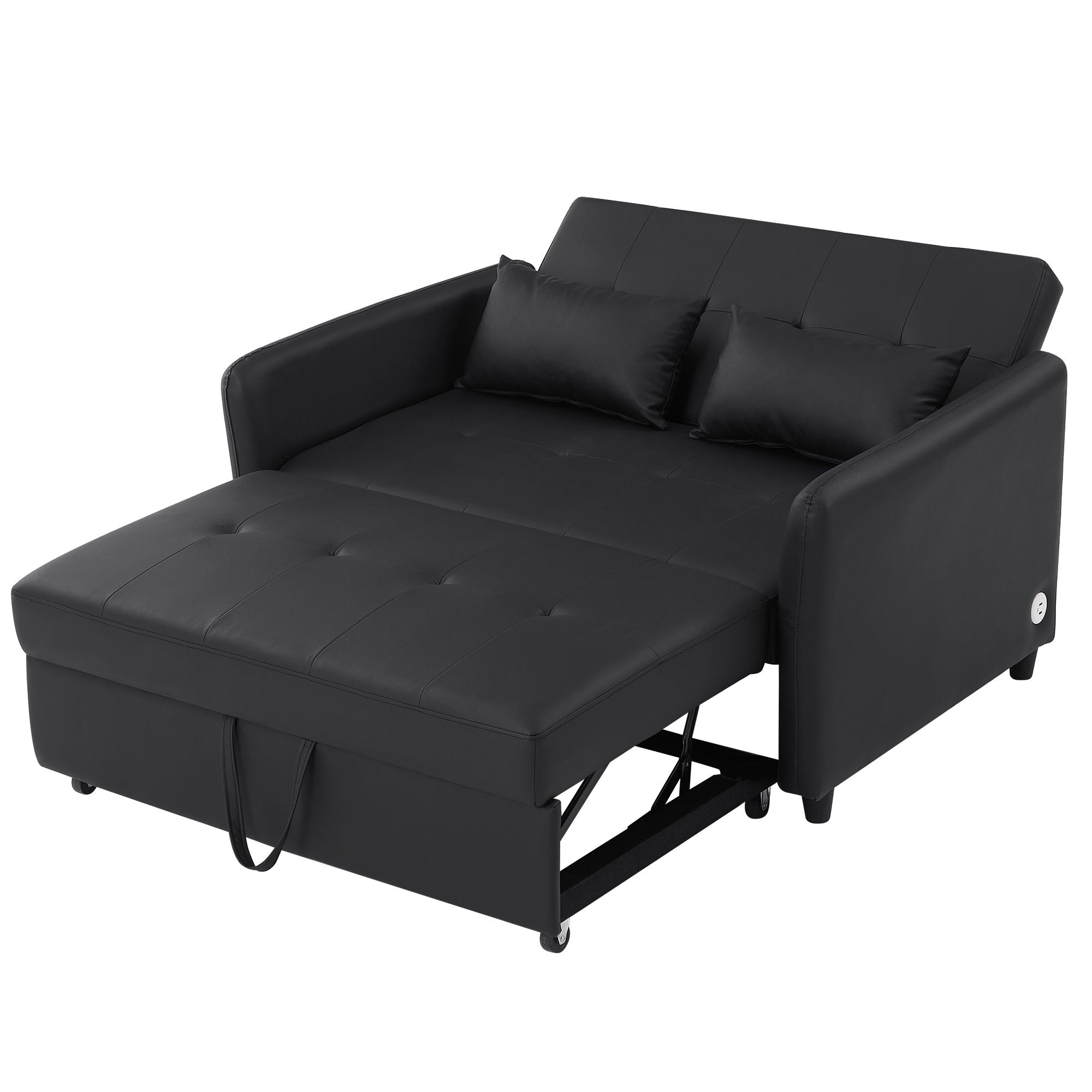 Convertible Sleeper Sofa Bed With 3 USB Ports