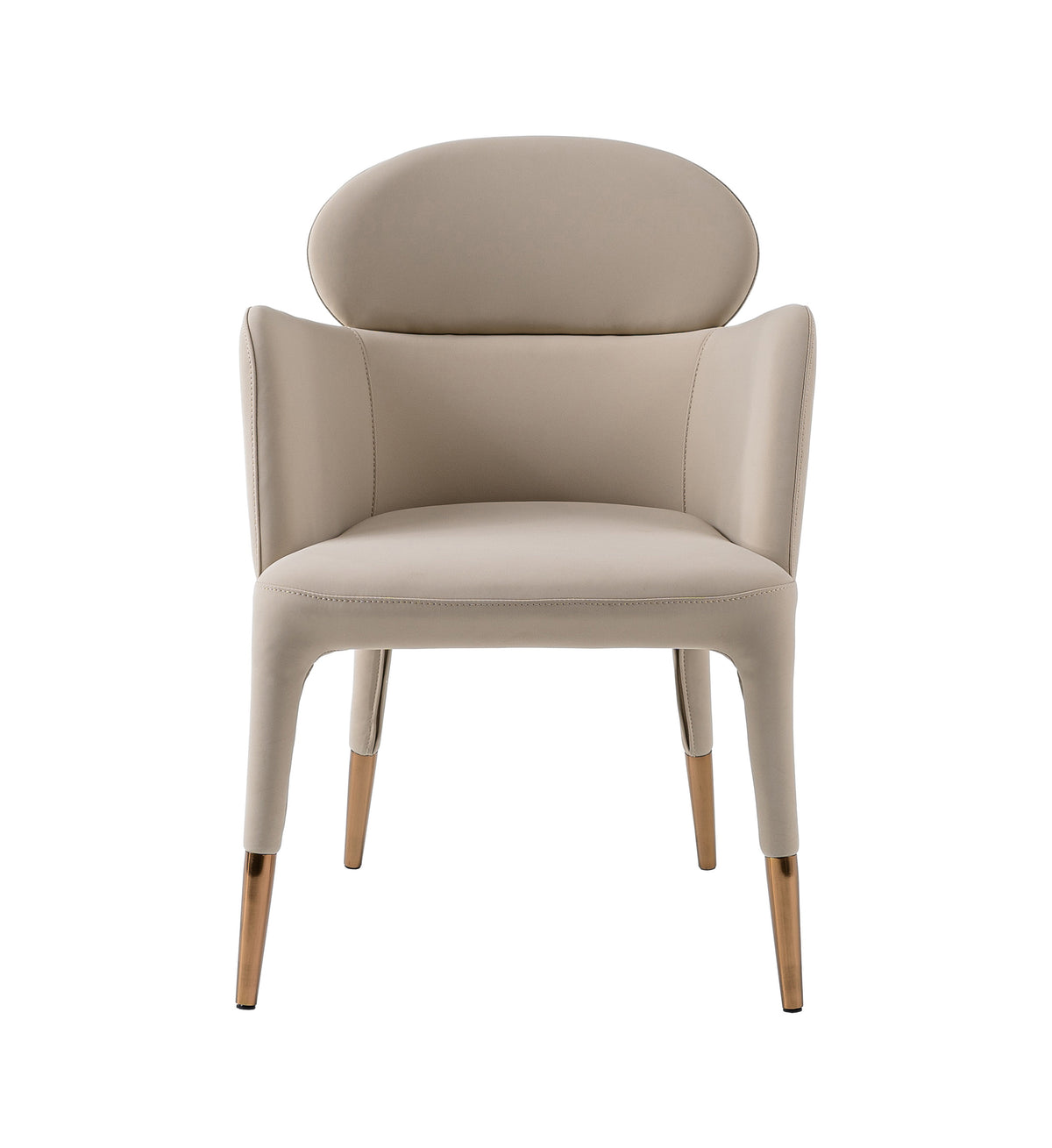 Shannon - Modern Beige Vegan Leather + Rosegold Dining Chair